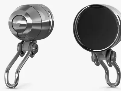 Aluminum Bicycle Front Light with Mount 3D model