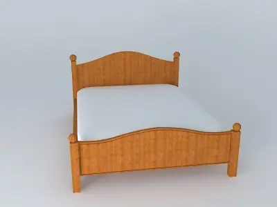 Queen bed Free 3D model