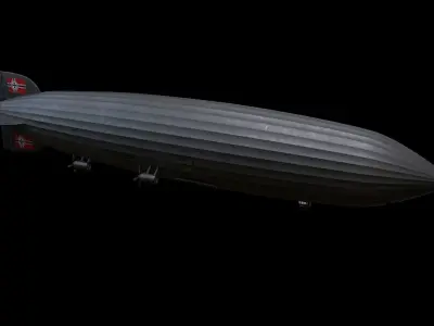 Zeppelin LZ 129 Hindenburg UPDATED Low-poly 3D model