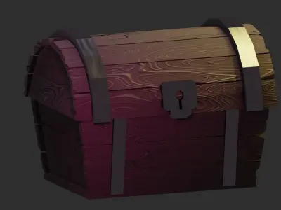 Treasure chest 2 Low-poly 3D model