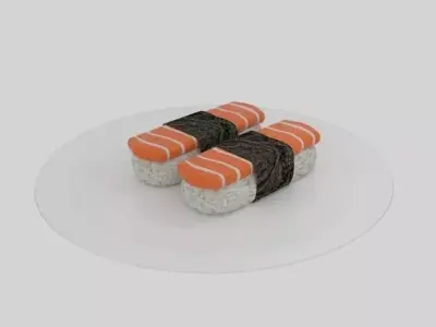  Salmon Sushi  Low-poly 3D model
