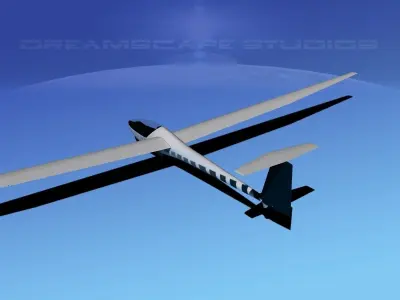 Glaser Dirks DG-200 17 Mtr Sailplane V07 3D model