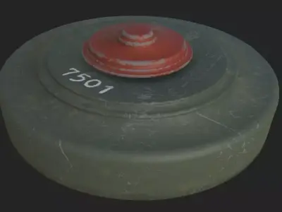 Realistic Military Landmine - Low Poly 3D Model Low-poly 3D model