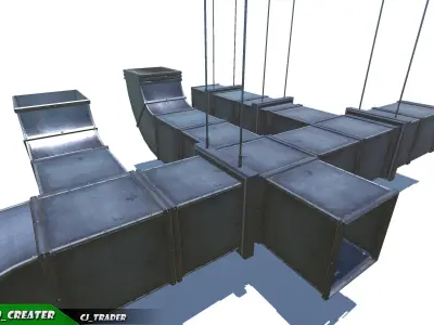 Lowpoly Air Duct Collection Pack 3d model Low-poly 3D model