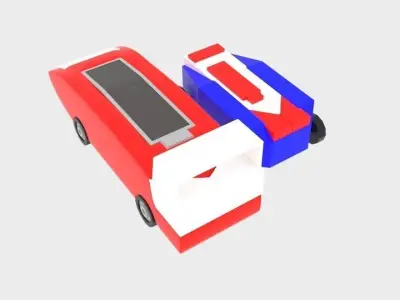 Curve Car Free Toy Free low-poly 3D model