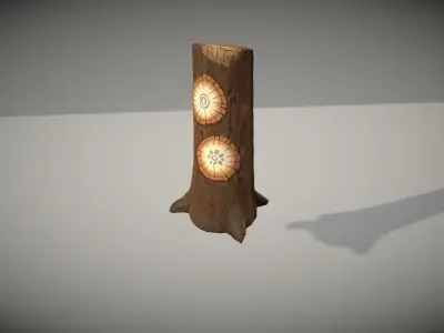 Cartoon Tree Trunk Low-poly 3D model