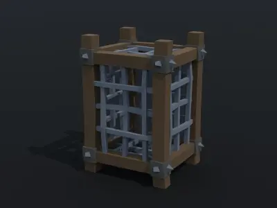 Cartoon cages Polygonal Style Low-poly 3D model