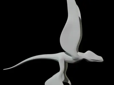 Low-poly MicroRaptor flying dinosaur Low-poly 3D model