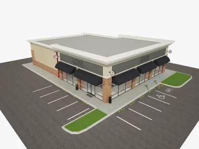 Retail Store Building 3D model