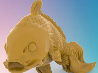 Carp fish 3 3D MODEL STL FILE FOR CNC ROUTER LASER 3D print model