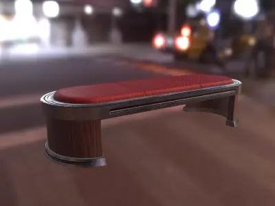 Sci Fi Bench Low-poly 3D model