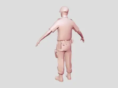 Security  soldier man character 3D model