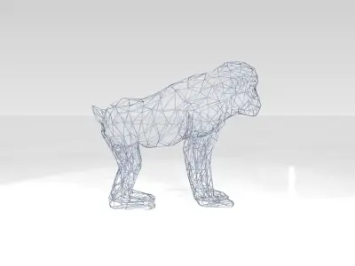 Monkey Wireframe 3D model
