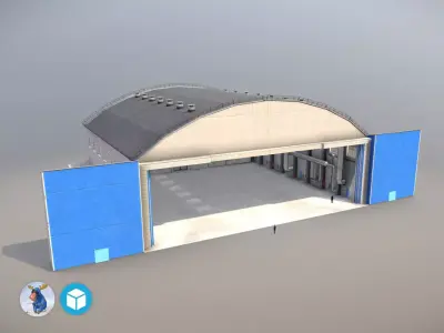 Airport Hangar1 UEEE Low-poly 3D model