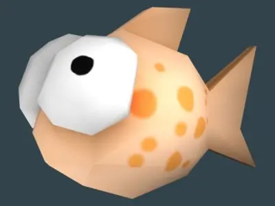 Cartoon low poly fish with multiple textures Low-poly 3D model