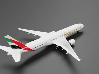 Boeing 777-300ER Emirates Livery 3D model