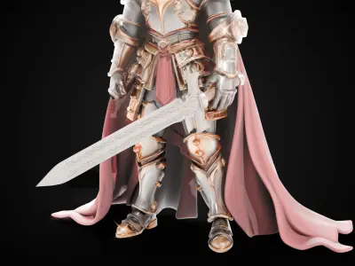 Stylized Sword - Crusader Blade Vow Cutter - Game Ready 3D model