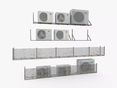 Air conditioner compressor AC Free low-poly 3D model