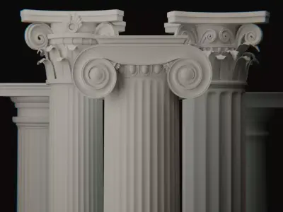 5 GREEK COLUMNS 3D model