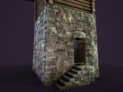 Roman Watchtower Low-poly 3D model