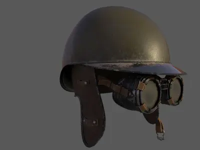Steampunk Helmet Low-poly 3D model