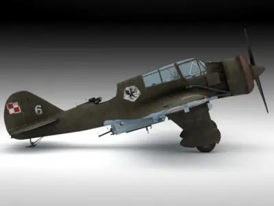 Pzl 23 Karas light bomber 3D model