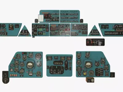 Mi-8MT Mi-17MT Panels Boards English Low-poly 3D model