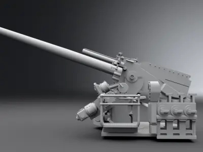 5 inch 25 caliber 2 Scale model 3D print model