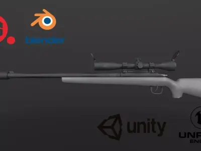  Sniper M24 RIfle Low-poly 3D model
