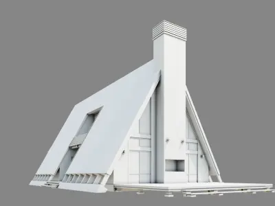 Contemporary A-Frame House ID047 Free 3D model