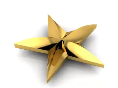 Military 3D 5 FIVE Point Star 3D print model