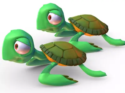 Hi-Poly Subdivision 3D Model Turtle Cartoon 3D model