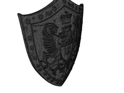 Medieval Heraldic Royal Eagle Shield 3D model