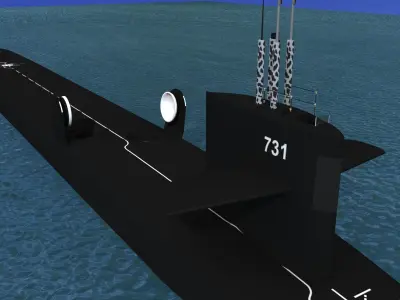Ohio Class USS Alabama SSBN-731 3D model