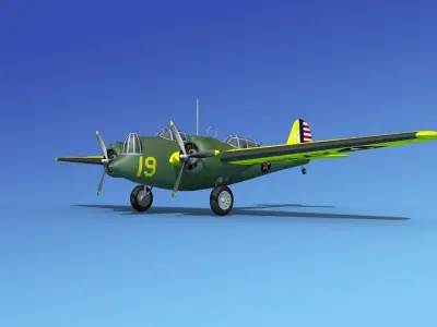 Martin B-10 V07 US Army 3D model