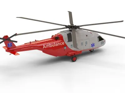 Medical helicopter lowpoly Low-poly 3D model