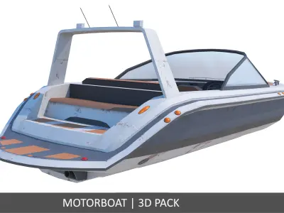 Motorboat - Speedboat Low-poly 3D model