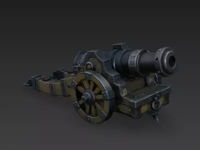 Stylized Medieval Cannon High Poly PBR - 4K Textures 3D model