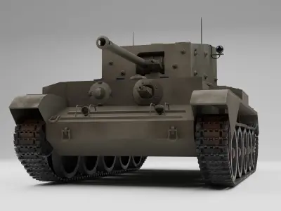 Cromwell 1 british tank Low-poly 3D model