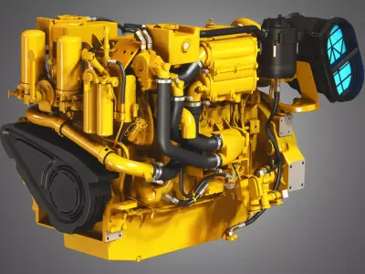 3406C Engine - 6 Cylinder Industerial Diesel Engine  3D model