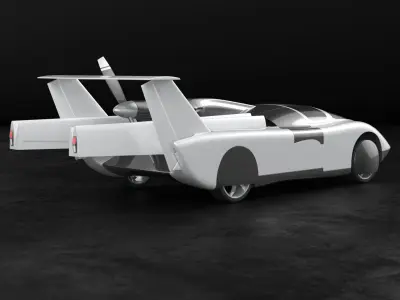 Air car flying vehicle concept 3D model