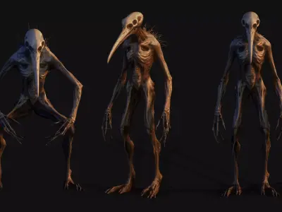 Horror 3D Character ready for Game and Animation Low-poly 3D model