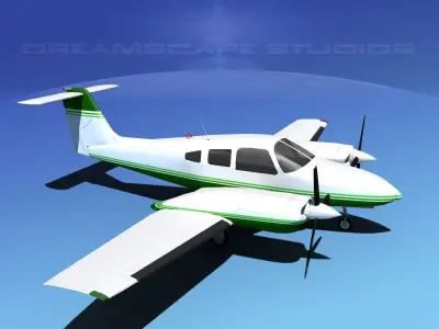 Piper PA-44-180T Turbo Seminole V08 3D model