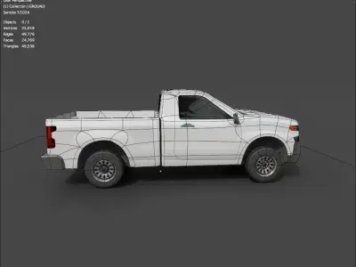 Chevrolet Silverado 2022 utility truck vechicle lowpoly Low-poly 3D model