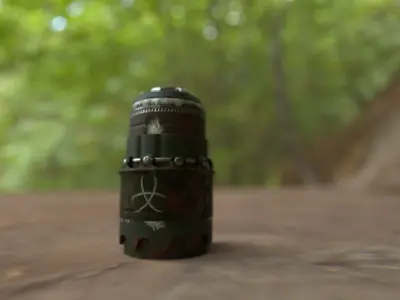 Grenade old rusty canister Free low-poly 3D model