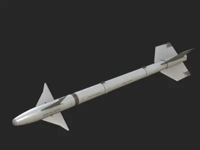 Chinese PL5 Infrared guided Air-to-Air missile PL-5 Low-poly 3D model