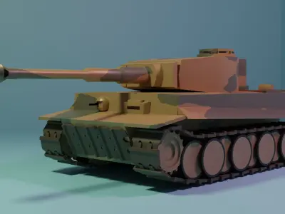 WW2 Pz Kpfw VI Tiger Low-poly 3D model