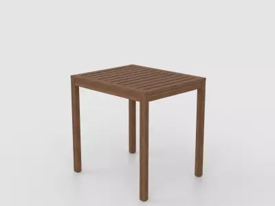 Wooden Table Low-poly 3D model 4
