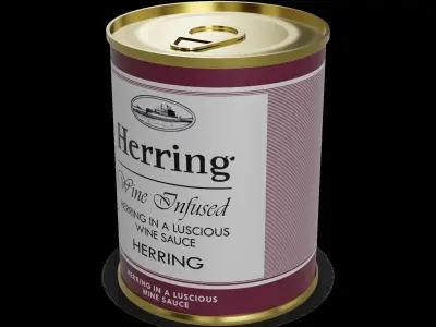 Herrings and herring products Herring in Wine Sauce Low-poly 3D model