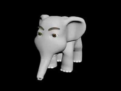 Baby Elephant Cartoon - Max - Rigged 3D model